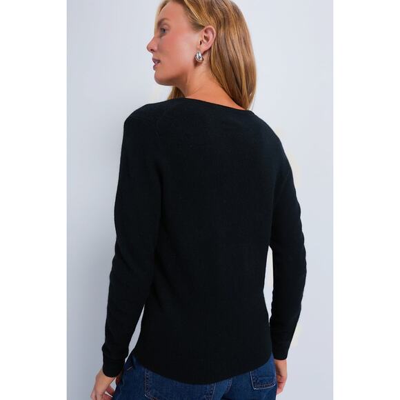 TUCKERNUCK Black Cashmere V-Neck Sweater Size XS NWT Retail $178 Tuckernuck - Picture 2 of 7